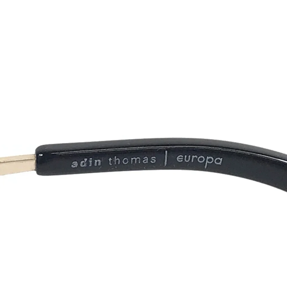 Adin Thomas Eyeglasses Frames AT-632 C2 Black Gold Hexagonal Wire Rim 49-17-135
